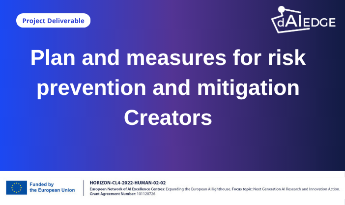Plan and measures for risk prevention and mitigation Creators